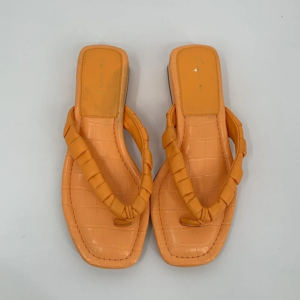Circus NY Jacinda thong flip flop sandal shoe heel creamsicle orange slide 8.5